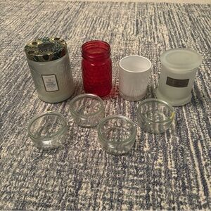 Empty candle jars and votives, Set of 8
